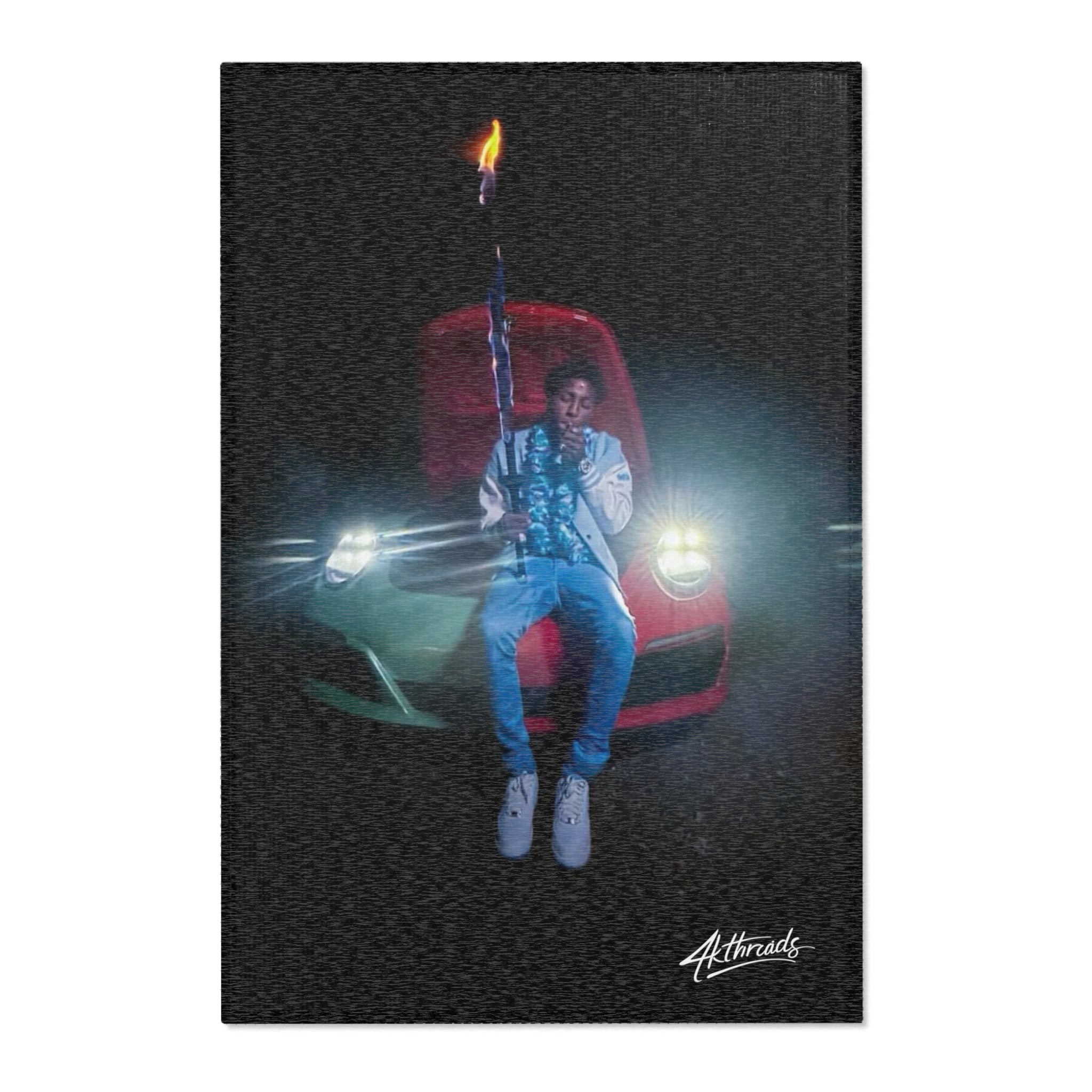 "Flaming Wing" Lightweight Rug By 4KThreads